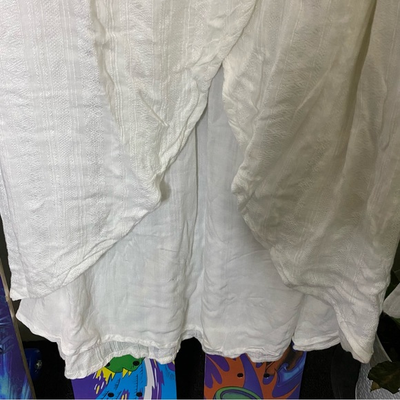 ) L Space GOA Womens Wrap Dress Size L White Cap Sleeve High Low Hem Coast… - Picture 13 of 16